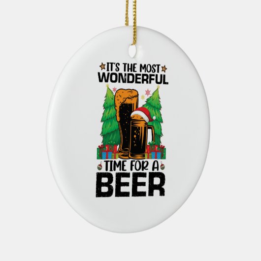 ビールサンタにとって最も素晴らしい時期だ セラミックオーナメント (右)