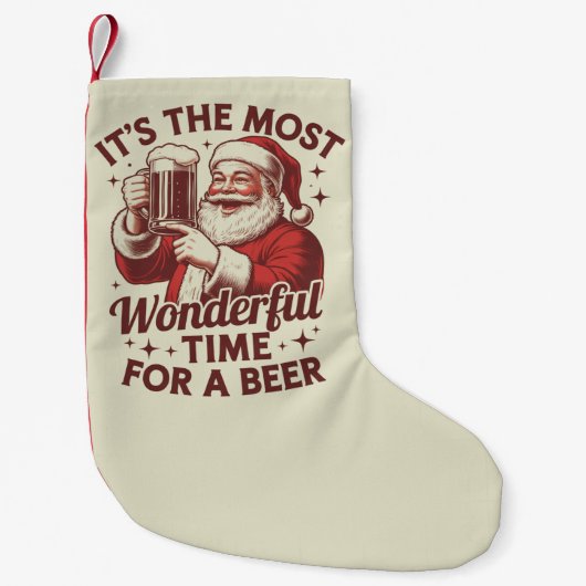 ビールサンタのクリスマスに最高の時期 スモールクリスマスストッキング (正面)