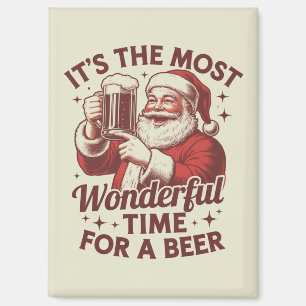 ビールサンタのクリスマスに最高の時期 マグネット