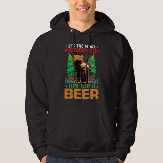 ビールサンタの季節です パーカ (正面)