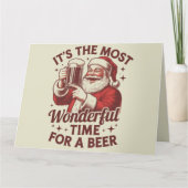 ビールサンタクリスマスにとって最高の時間だ カード (正面)