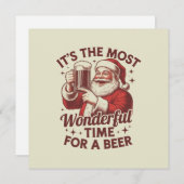 ビールサンタクリスマスにとって最高の時間だ シーズンカード (正面/裏面)