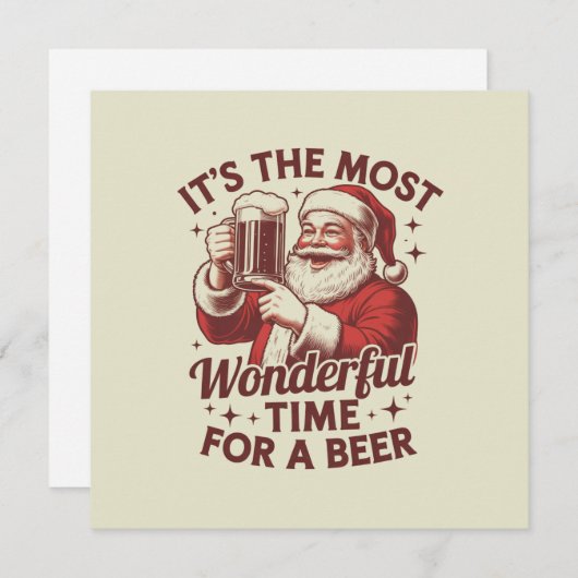 ビールサンタクリスマスにとって最高の時間だ シーズンカード (正面/裏面)