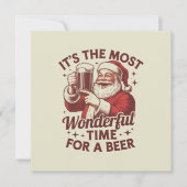 ビールサンタクリスマスにとって最高の時間だ シーズンカード (正面)
