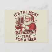 ビールサンタクリスマスにとって最高の時間だ シーズンポストカード (正面)