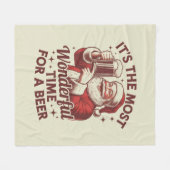 ビールサンタクリスマスにとって最高の時間だ フリースブランケット (正面(横))