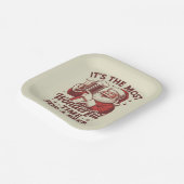 ビールサンタクリスマスにとって最高の時間だ ペーパープレート (傾斜あり)