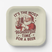 ビールサンタクリスマスにとって最高の時間だ ペーパープレート (正面)