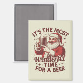 ビールサンタクリスマスにとって最高の時間だ マグネット (正面/裏面)