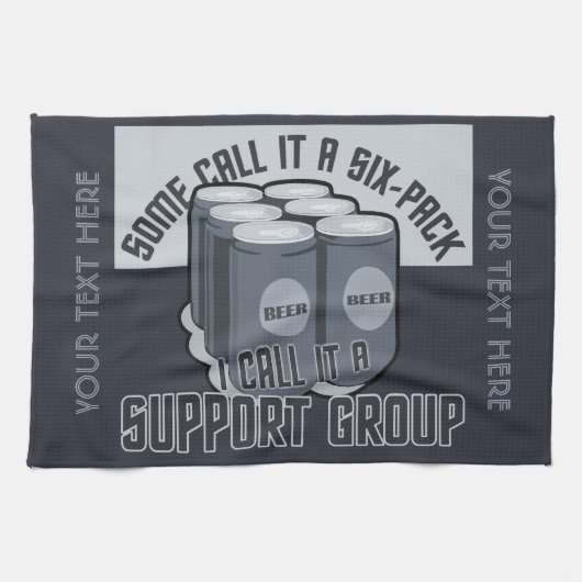 ビールシックスパックカスタムハンドタオル キッチンタオル (横)