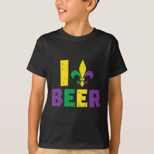 ビールジェスターハット飲みチームおもしろいマーディグラ Tシャツ