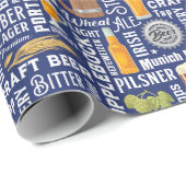 ビールスタイルブルーラッピング紙 ラッピングペーパー (ロールコーナー)