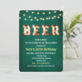 ビールストリングライト誕生日招待状 招待状 (スタンド正面)