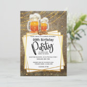 ビールストリングライトDIYフォトメンズ誕生日パーティー 招待状 (スタンド正面)