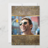 ビールストリングライトDIYフォトメンズ誕生日パーティー 招待状 (裏面)