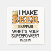 ビールスーパーパワー名前をカスタムする&カラー スタンダードカクテルナプキン (正面)