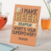 ビールスーパーパワー名前をカスタムする&カラー 台座サイン (インサイチュ)