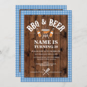 ビールズ&応援ズBBQバースデーパーティーアニーエイジ招待状 招待状 (正面/裏面)