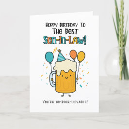 ビールソおもしろいンインローカード – 誕生日応援ユーモア サンキューカード