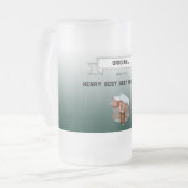 ビールソムリ最高のエリーグリーン白グラデーション写真 フロストグラスビールジョッキ (正面左)