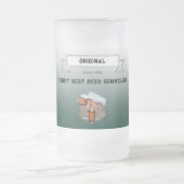 ビールソムリ最高のエリーグリーン白グラデーション写真 フロストグラスビールジョッキ (中央)