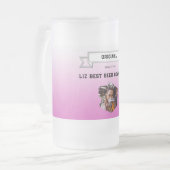 ビールソムリ最高のエ&ピンク白グラデーション&写真 フロストグラスビールジョッキ (正面左)