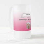 ビールソムリ最高のエ&レッドホワイトのグラデーションと写真 フロストグラスビールジョッキ (正面左)