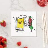 ビールソーセージOctoberfestオクトーバーフェストレダーホーゼン スタンダードカクテルナプキン (インサイチュ)