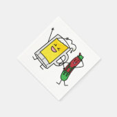 ビールソーセージOctoberfestオクトーバーフェストレダーホーゼン スタンダードカクテルナプキン (角)