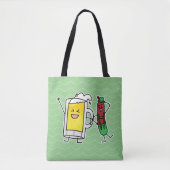 ビールソーセージOctoberfestオクトーバーフェストレダーホーゼン トートバッグ (正面)