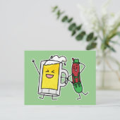 ビールソーセージOctoberfestオクトーバーフェストレダーホーゼン ポストカード (スタンド正面)