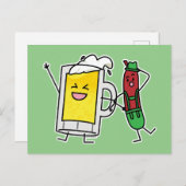 ビールソーセージOctoberfestオクトーバーフェストレダーホーゼン ポストカード (正面/裏面)