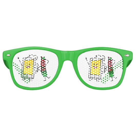 ビールソーセージOctoberfestオクトーバーフェストレダーホーゼン レトロサングラス (正面)