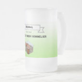 ビールソ最高のムリエグリーンホワイトのグラデーションと写真 フロストグラスビールジョッキ (正面右)