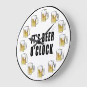 ビールタイムがやってきた！おもしろ時計デザイン ラージ壁時計 (傾斜)