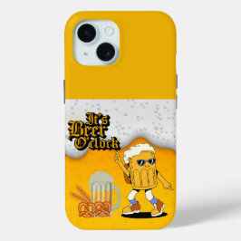 ビールタイムのマグカップ文字デザイン iPhone 15ケース