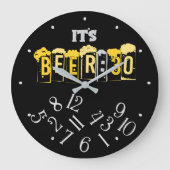 ビールタイムは30分後 ラージ壁時計 (正面)