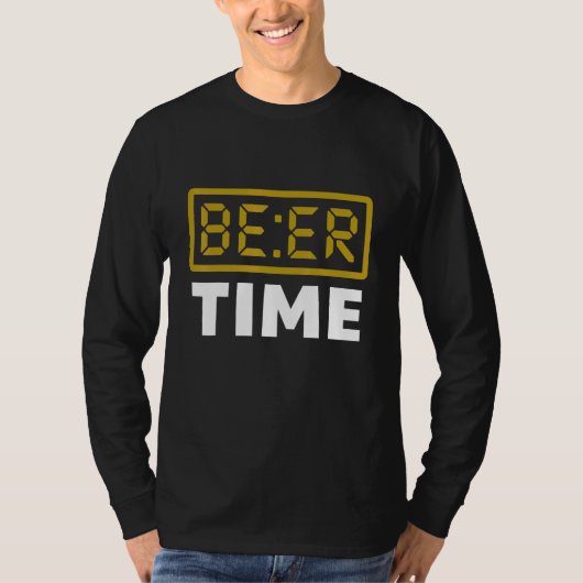 ビールタイムデジタル時計 ビール Tシャツ (正面)