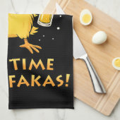 ビールタイムマダファカスおもしろいミームダックグースレトロ キッチンタオル (四つ折り)