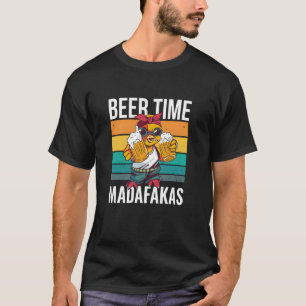 ビールタイムマダファカスおもしろい- Chicken Beer Craft Bee Tシャツ