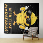 ビールタイム マダファカス ファニーメーム ダック グース レトロ タペストリー (インサイチュ(横))