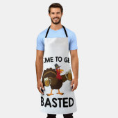 ビールターキーおもしろい感謝祭 エプロン (着用した状態)