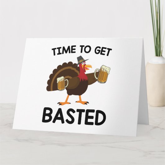 ビールターキーおもしろい感謝祭 サンキューカード (正面)