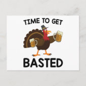 ビールターキーおもしろい感謝祭 シーズンポストカード (正面)