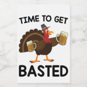 ビールターキーおもしろい感謝祭 ワインラベル (シングルラベル)