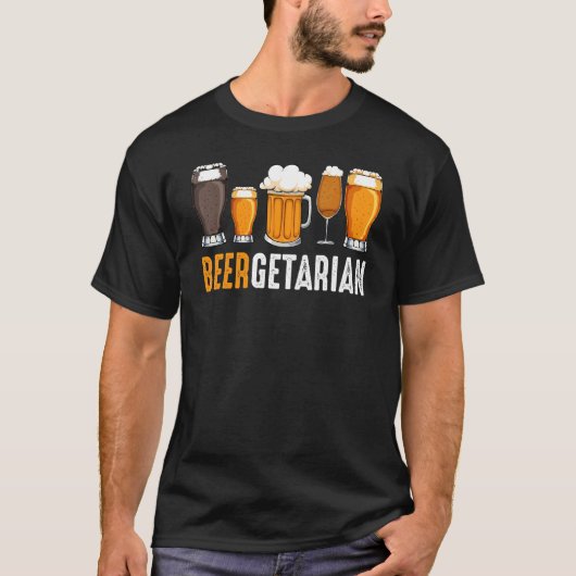 ビールダイエットクラフトファン飲み食べ酒のアルコール Tシャツ (正面)
