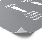 ビールチートシートポスターグレー反転 ポスター (角)