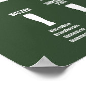 ビールチートシートポスターダークグリーン反転 ポスター (角)