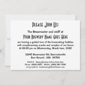 ビールツアーまたはビールクラブテイスティング招待状 招待状 (裏面)