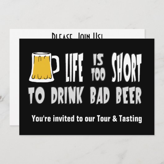 ビールツアーまたはビールクラブテイスティング招待状 招待状 (正面/裏面)